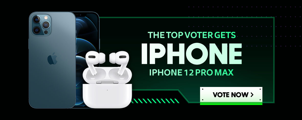 The Top Voter Gets iPhone - iPhone 12 Pro Max - Vote Now >