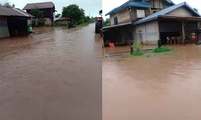 ຫຼາຍບ້ານໃນເມືອງສະໜາມໄຊ ແຂວງອັດຕະປື ເກີດເຫດນໍ້າຖ້ວມຍ້ອນຝົນຕົກໜັກ