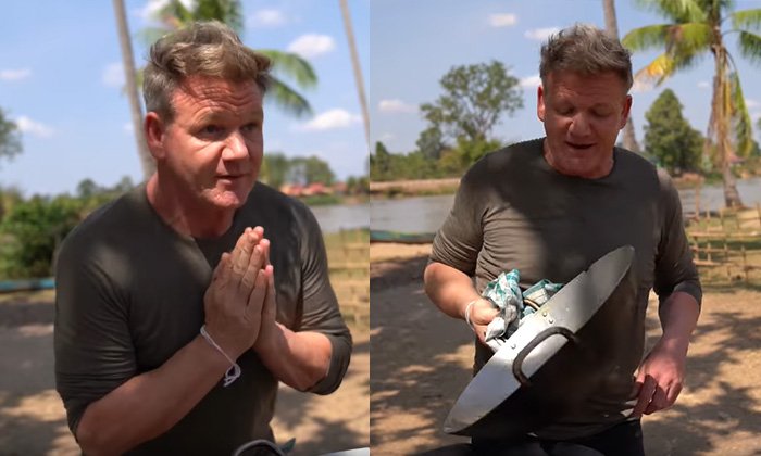 Gordon Ramsay ພໍ່ຄົວຊື່ດັງ ຖ່າຍລາຍການກ່ຽວກັບອາຫານຢູ່ສີພັນດອນ ໂຊທັກສະ "ຂົ້ວໄຂ່ໃສ່ໝາກເຜັດ"