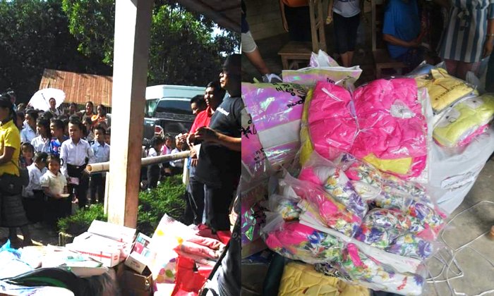 ນັກຮຽນປະຖົມກຸ່ມບ້ານຕາປ້າວ-ດອນປອຍ ແຂວງຫຼວງນໍ້າທາ ໄດ້ຮັບເຄື່ອງຊ່ວຍເຫຼືອບັນເທົາທຸກ