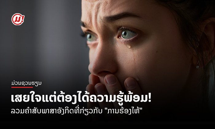 ເສຍໃຈແຕ່ຕ້ອງໄດ້ຄວາມຮູ້ພ້ອມ! ລວມຄຳສັບພາສາອັງກິດທີ່ກ່ຽວກັບ "ການຮ້ອງໄຫ້"