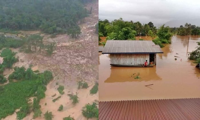 ສັນເຂື່ອນເຊປຽນ-ເຊນໍ້ານ້ອຍແຕກ ມວນນໍ້າໄຫລບ່າຖ້ວມເມືອງສະໜາມໄຊ ຕາຍ-ສູນຫາຍຈຳນວນຫຼາຍ