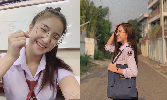 ບໍ່ໄຫວແລ້ວ! "ສາວແກ້ວຕາ" ພ້ອມຍິ້ມຫວານໆໃນຊຸດນັກສຶກສາ ໜ້າຮັກຈົນເຮັດໃຫ້ໜຸ່ມໆໃຈລະລາຍ