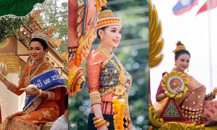 ປະມວນພາບການແຫ່ "ນາງສັງຂານ" ໃນແຕ່ລະແຂວງທົ່ວປະເທດ ສືບສານປະເພນີບຸນປີໃໝ່ລາວ
