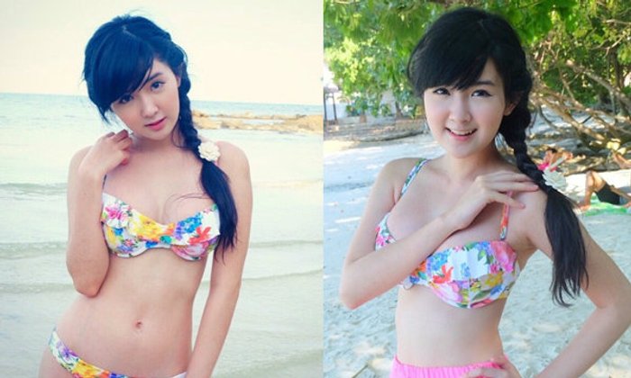 น้องเบียร์ เดอะวอยซ์ น่ารักปนเซ็กซี่ที่ริมทะเล