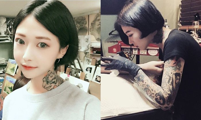 Lina Ahn ช่างสักสาวชาวเกาหลี สวยและน่ารักมาก