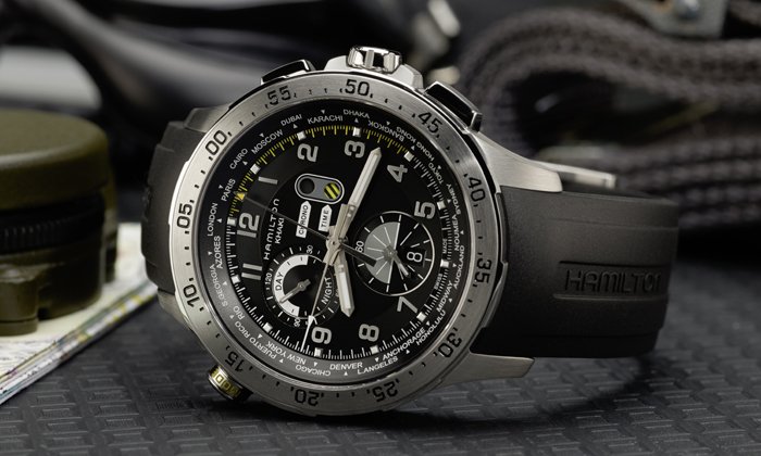 Hamilton รุ่น Chrono Worldtimer เรือนเวลารอบโลกสำหรับนักบิน