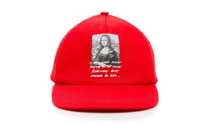 Off-White ปล่อยของ หมวกภาพวาด Mona Lisa สีแดงสุดจัดจ้าน