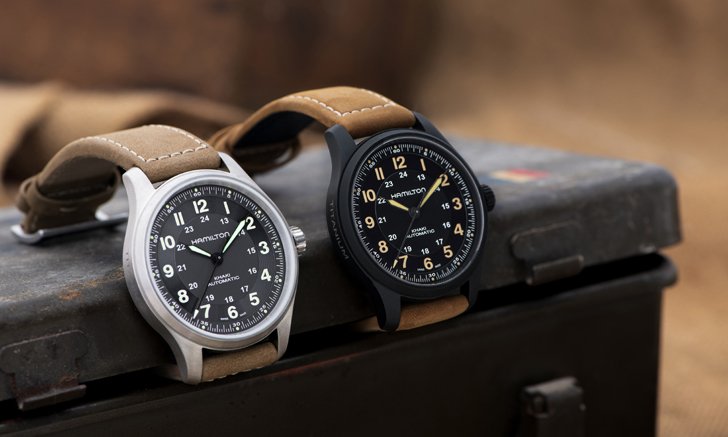 Hamilton Khaki Field Titanium นาฬิกาวินเทจร่วมสมัยสไตล์ทหารยุค Great war