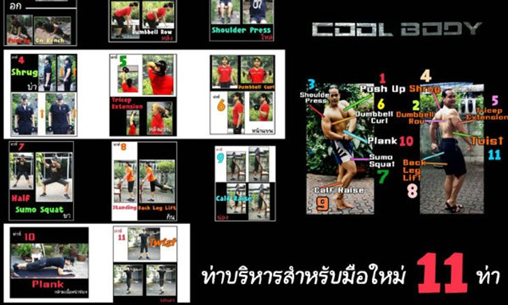 11 ท่าบริหารสำหรับมือใหม่...ครอบคลุมกล้ามเนื้อทุกส่วน