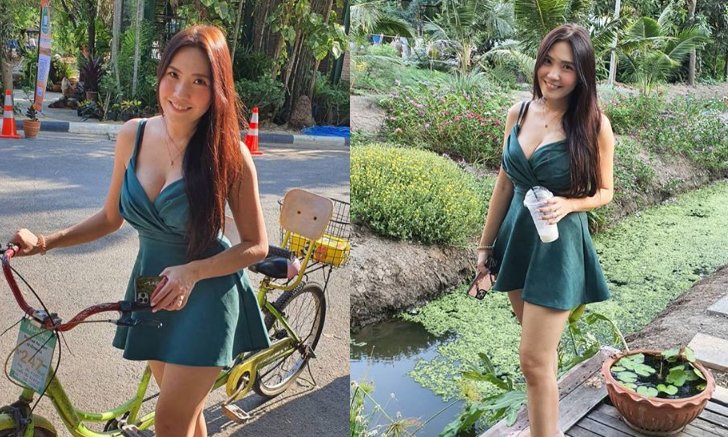 ส่องวันพักผ่อน “บอลลูน พินทุ์สุดา” ขนาดปั่นจักรยานยังเซ็กซี่
