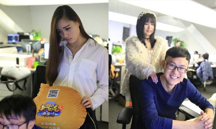บริษัทจีน ปลดล็อกความเมื่อยล้า ให้พนักงาน จ้างสาวงาม บีบนวด