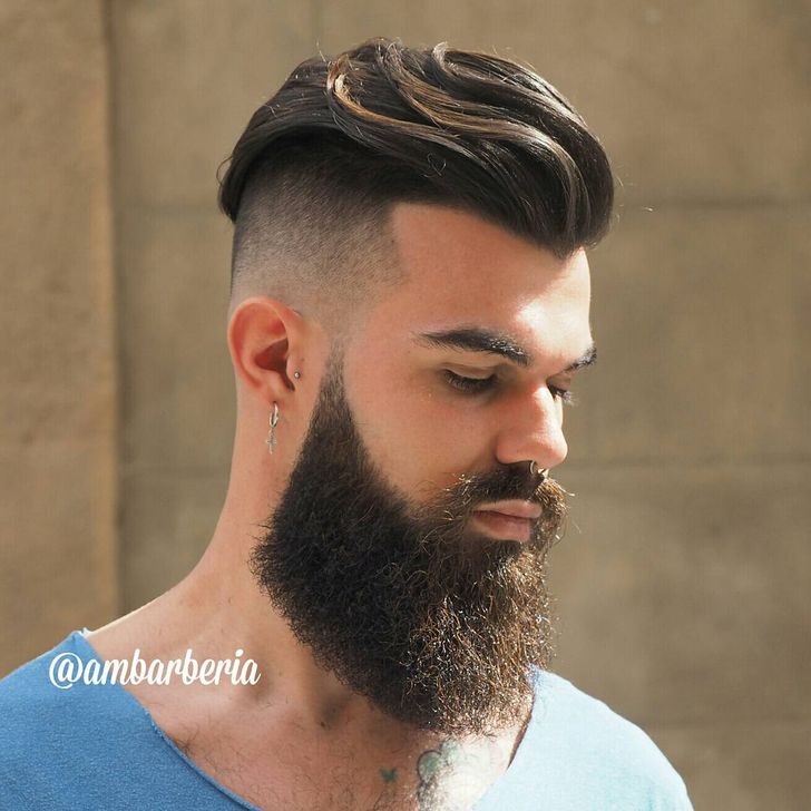 ทรงผมชาย Long Undercut With Beard