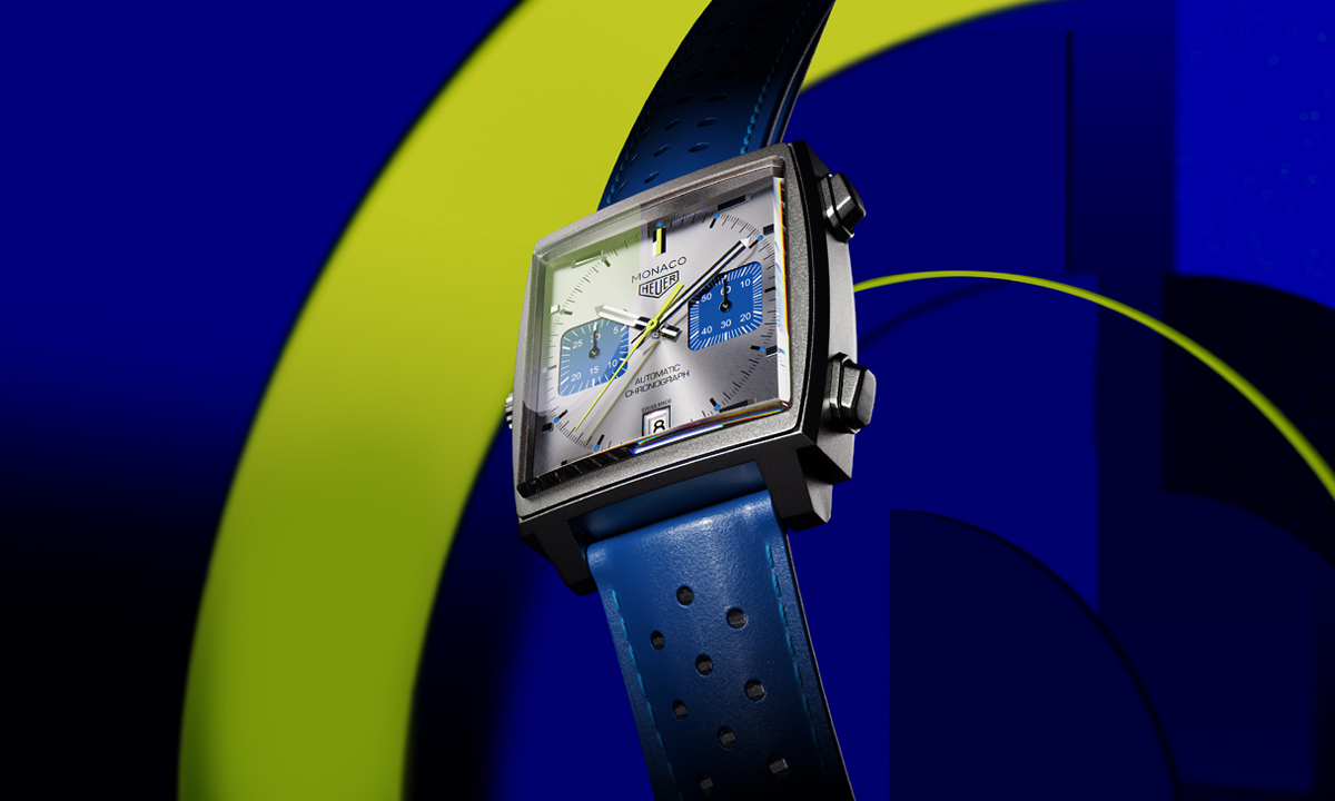 TAG Heuer Monaco Chronograph Racing Blue นาฬิกาทรงสี่เหลี่ยมเรือนล่าสุด