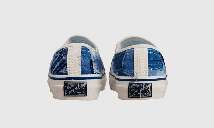 RompboyxLaRocca รองเท้าเน้นการต่อลายผ้า และฝีเข็มที่แตกต่างกัน