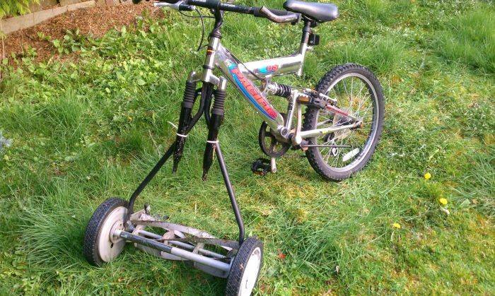 เอาจักรยานมาทำเป็นจักรยานตัดหญ้า