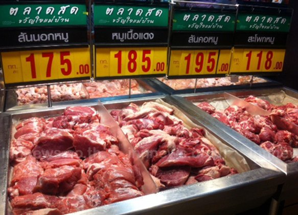 พณ.เผยเนื้อหมูราคาลงเหลือ132-134บาท/กก.