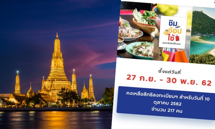 ห้ามพลาด! ลงทะเบียนชิมช้อปใช้รอบเก็บตกเหลือสิทธิ์ 217 คนเท่านั้น