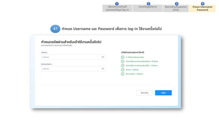 กำหนด Username และ Password