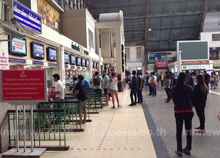 หัวลำโพงช่วงกลางวันยังคึกคักคุมเข้มความปลอดภัย