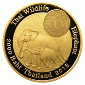  เหรียญกษาปณ์ที่ระลึกช้างไทย ทองคำขัดเงา