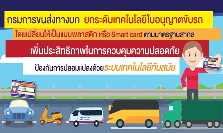 ขนส่ง ออกใบขับขี่ใหม่ smart card ขับได้ทั้งอาเซียน เริ่ม 15 ส.ค.นี้