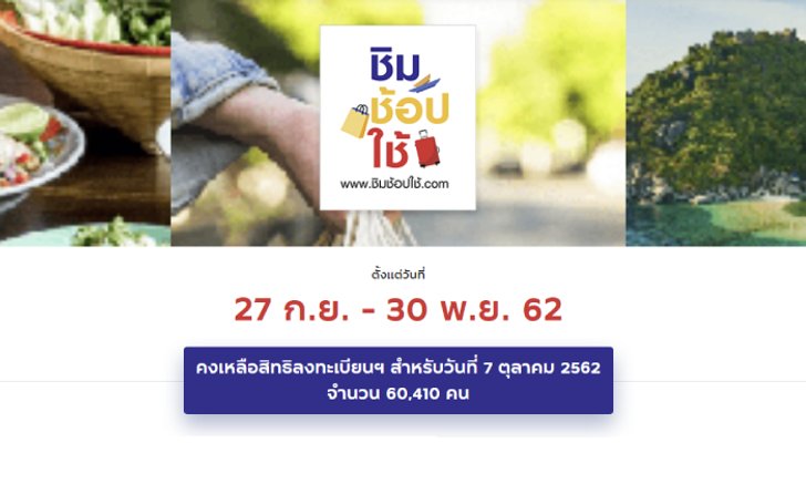 ชิมช้อปใช้ลงทะเบียนรอบเก็บตกรอบที่ 15 กว่า 60,000 ราย ใครอยากได้ 1,000 บาท สมัครเลย