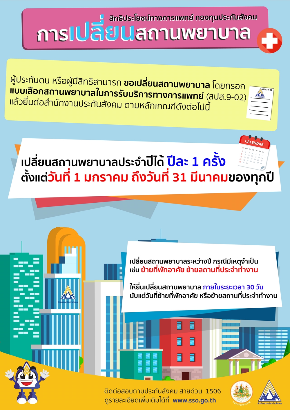 ข่าวประกันสังคม : เช็กด่วน! ประกันสังคม 2562 จะย้ายโรงพยาบาลมีที่ไหนว่างบ้าง?