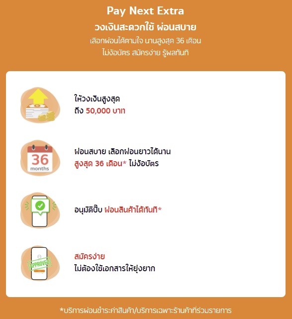 กู้เงิน Pay Next Extra