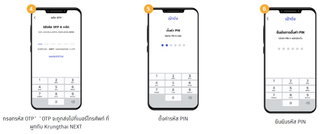 ยืนยันตัวตนด้วยบัญชี Krungthai NEXT