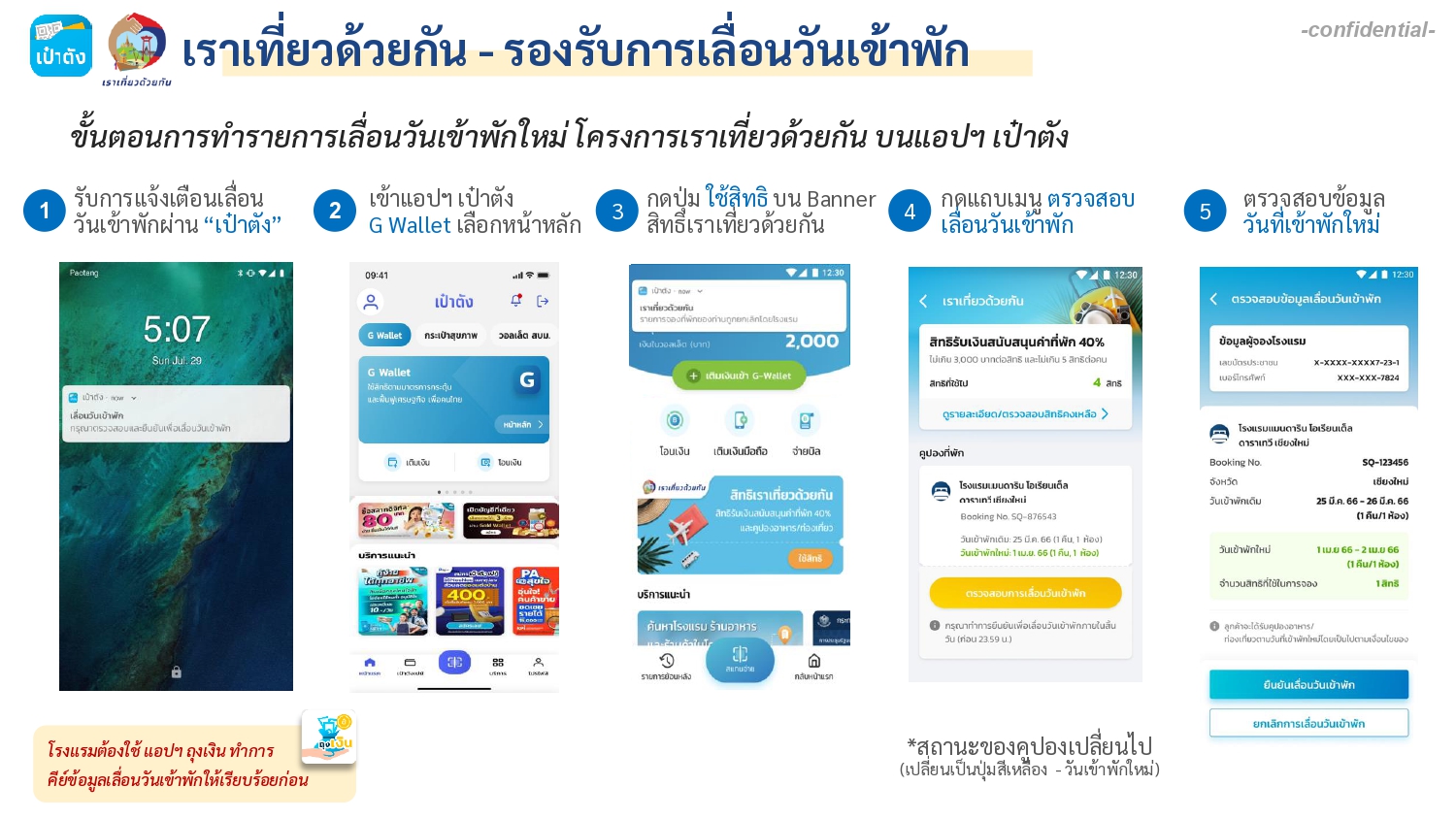 เลื่อนวันเข้าพักใหม่ เราเที่ยวด้วยกันเฟส 5 บนแอปเป๋าตัง