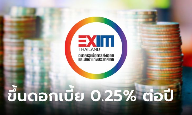 EXIM BANK ปรับอัตราดอกเบี้ย 0.25% ต่อปี มีผล 6 มิ.ย. 66