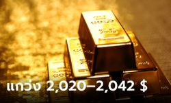 แนวโน้มราคาทองคำ 24 ม.ค. 67 2,020 – 2,042 ดอลลาร์