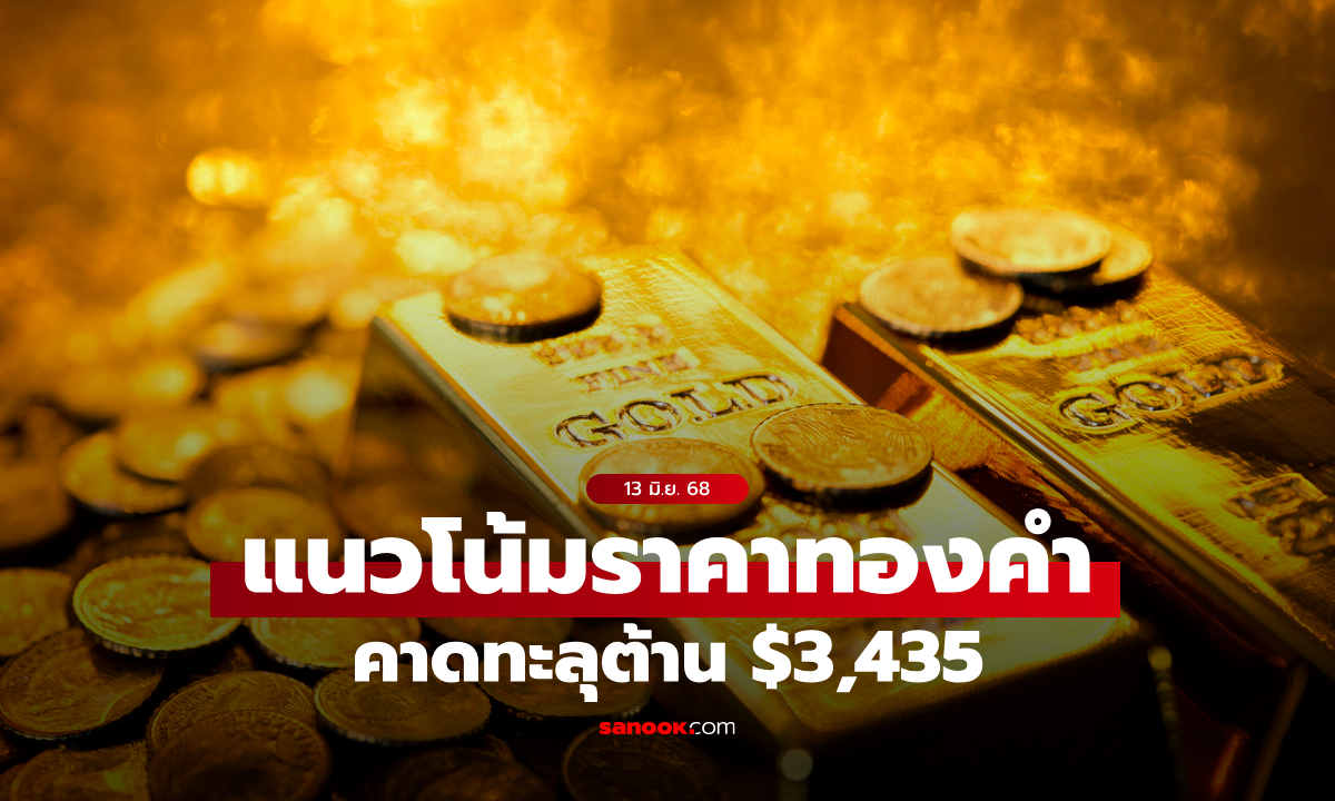 แนวโน้มราคาทองวันนี้ พุ่ง 31.12 ดอลลาร์ หลังอิสราเอลโจมตีอิหร่าน