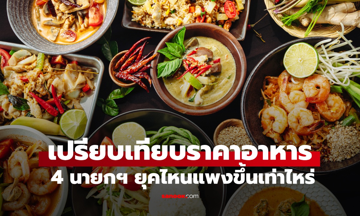เปรียบเทียบราคาอาหารปี ปี2555-2568 เทียบ 4 นายกรัฐมนตรี แต่ละยุคแพงขึ้นเท่าไหร่
