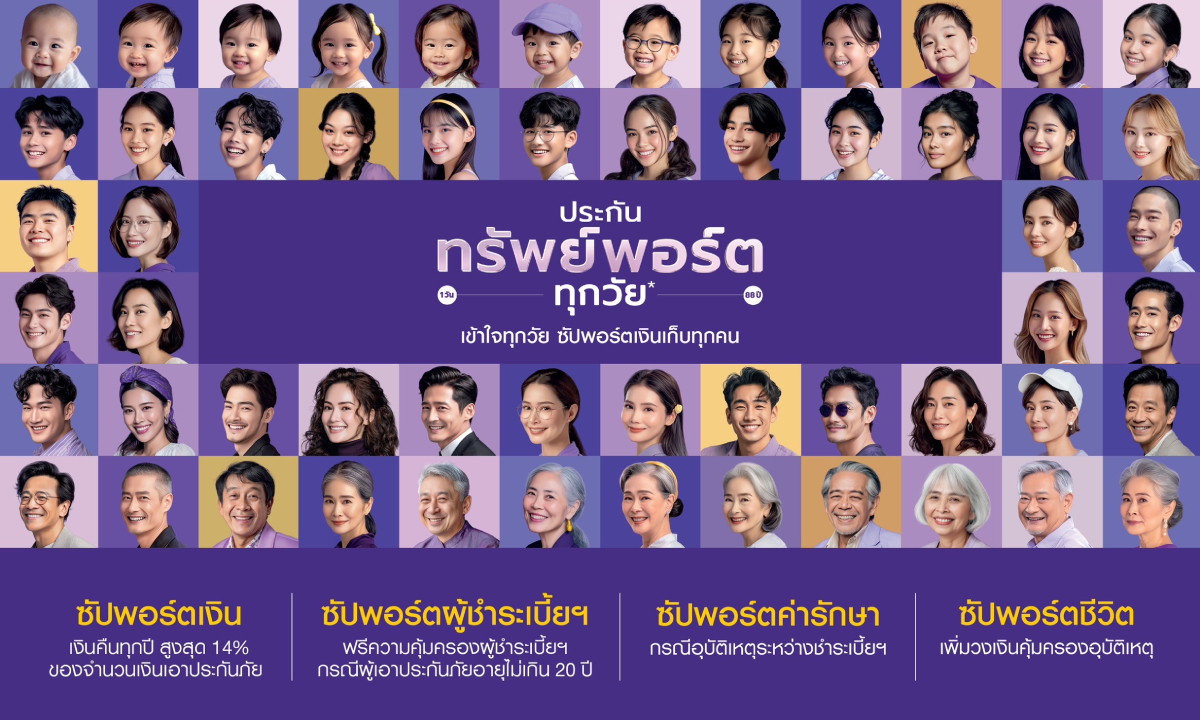 SCB เปิดตัว ประกันทรัพย์พอร์ตทุกวัย ครอบคลุมถึงอายุ 88 ปี