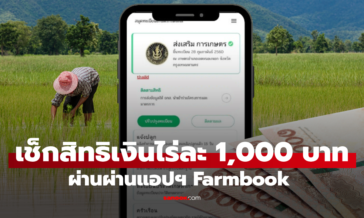 ตรวจสอบเงินไร่ละ 1,000 บาท ผ่านแอปฯ Farmbook ขึ้นสถานะแบบนี้หมายความว่าอย่างไร?