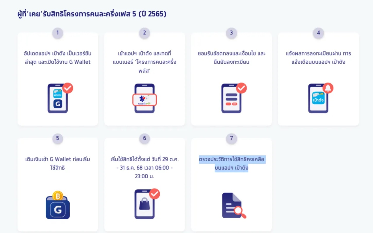 ขั้นตอนลงทะเบียนคนละครึ่งพลัส 2568