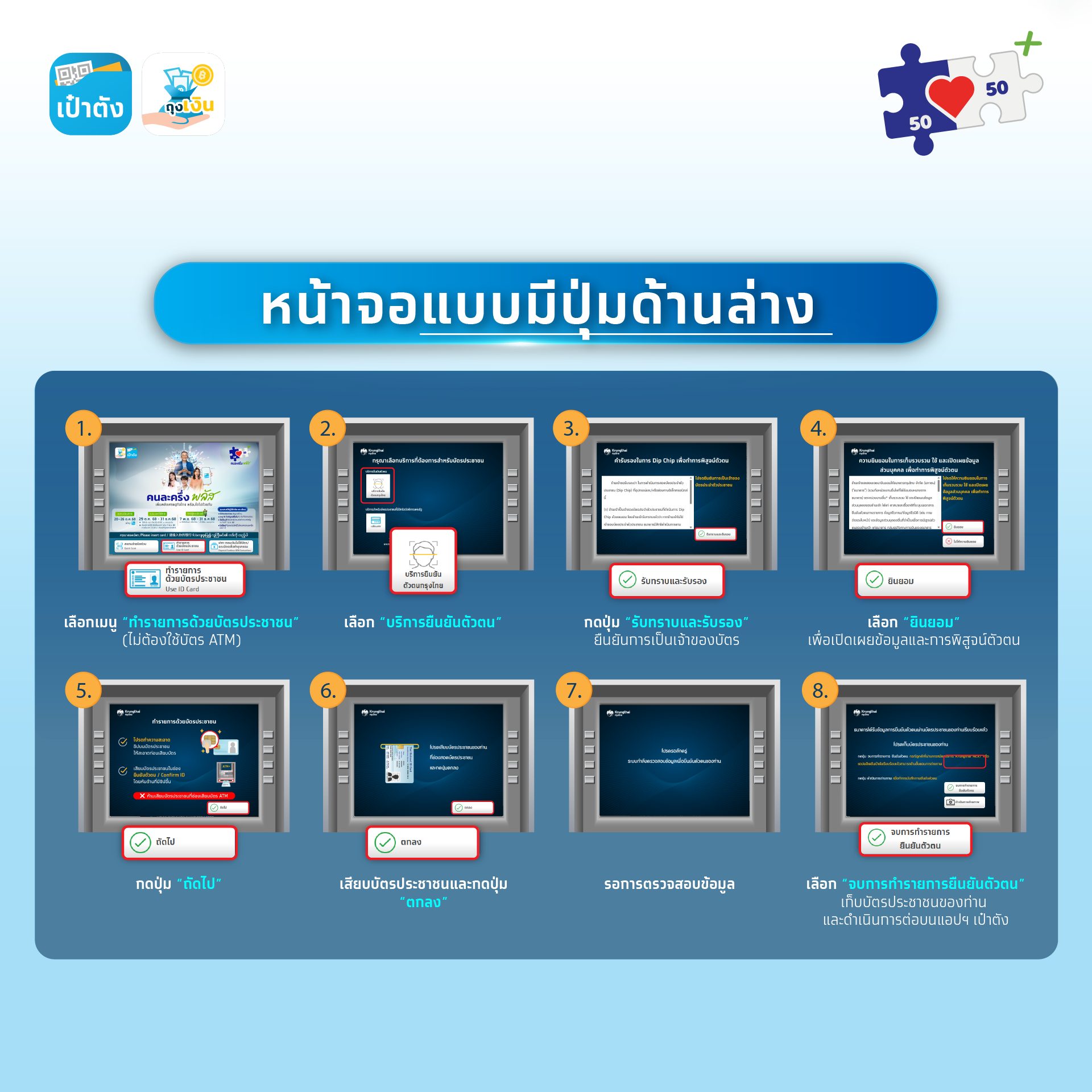 วิธียืนยันตัวตนที่ตู้ ATM สีเทา