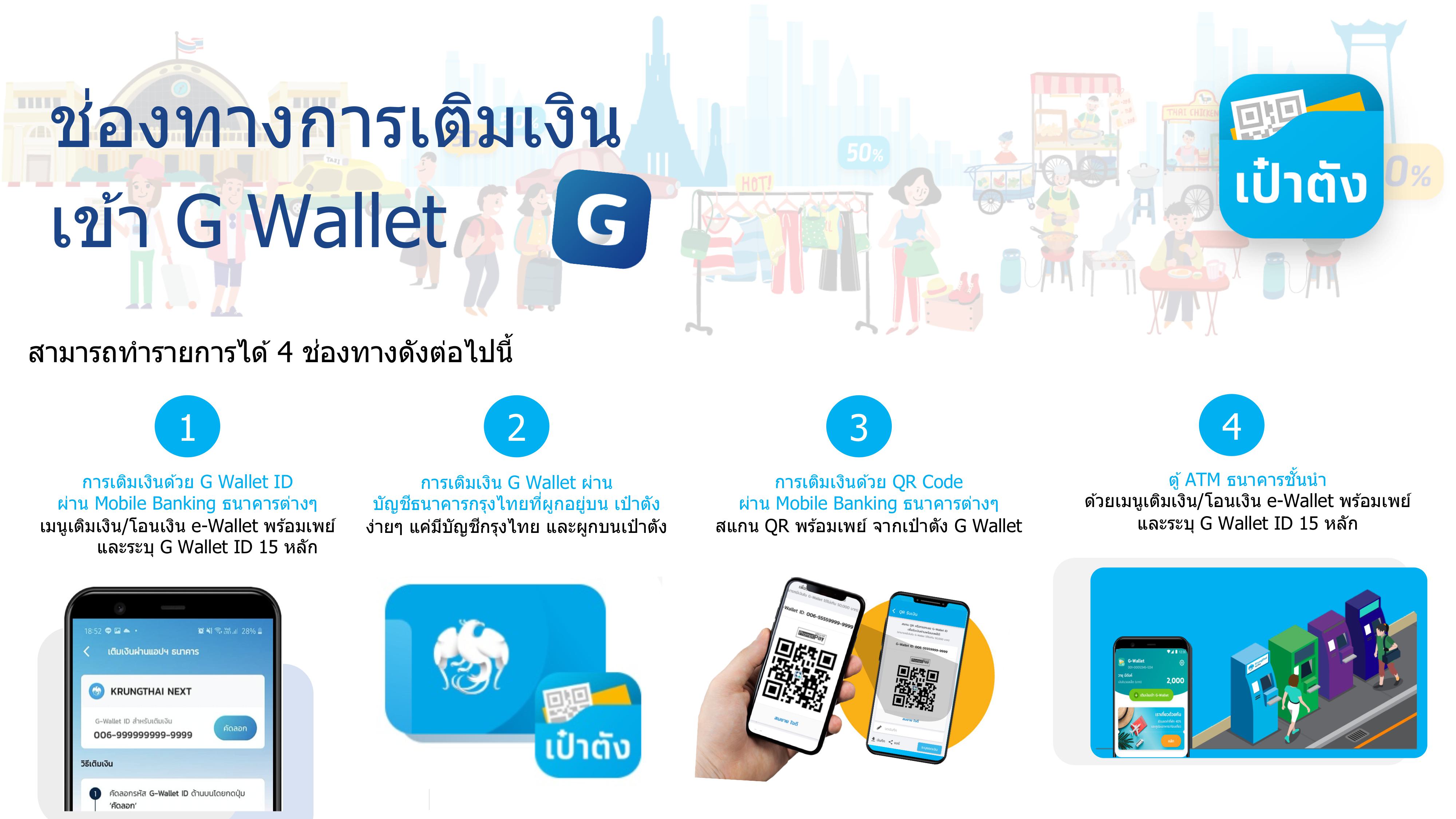 ช่องทางการเติมเงินเข้า G Wallet ช่องทางการเติมเงินเข้า G Wallet