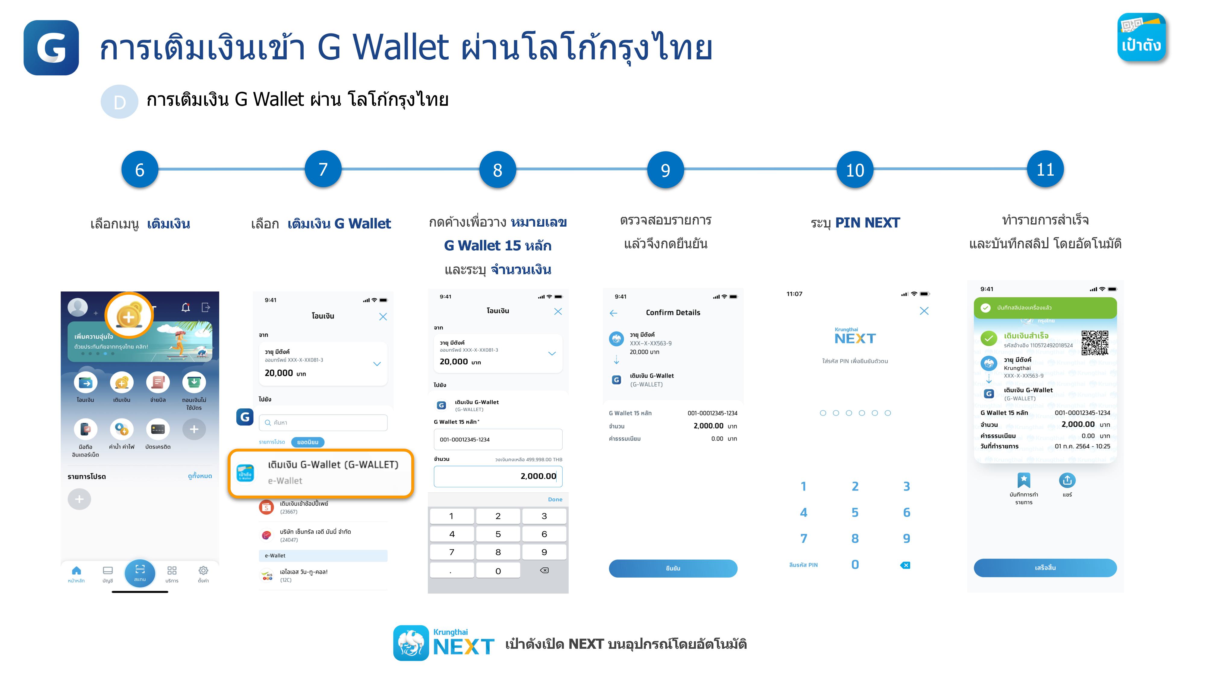 การเติมเงิน G Wallet ผ่านโลโก้ กรุงไทย การเติมเงิน G Wallet ผ่านโลโก้ กรุงไทย