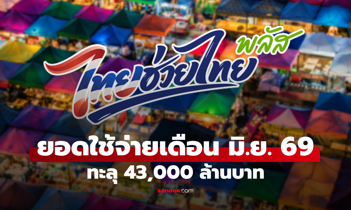 ไทยช่วยไทยพลัส ยอดใช้จ่ายเดือน มิ.ย. 69 ทะลุ 43,000 ล้านบาท