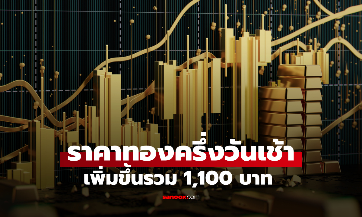 ราคาทองวันนี้ 2/7/69 ครึ่งวันเช้า พุ่งรวม 1,100 บาท