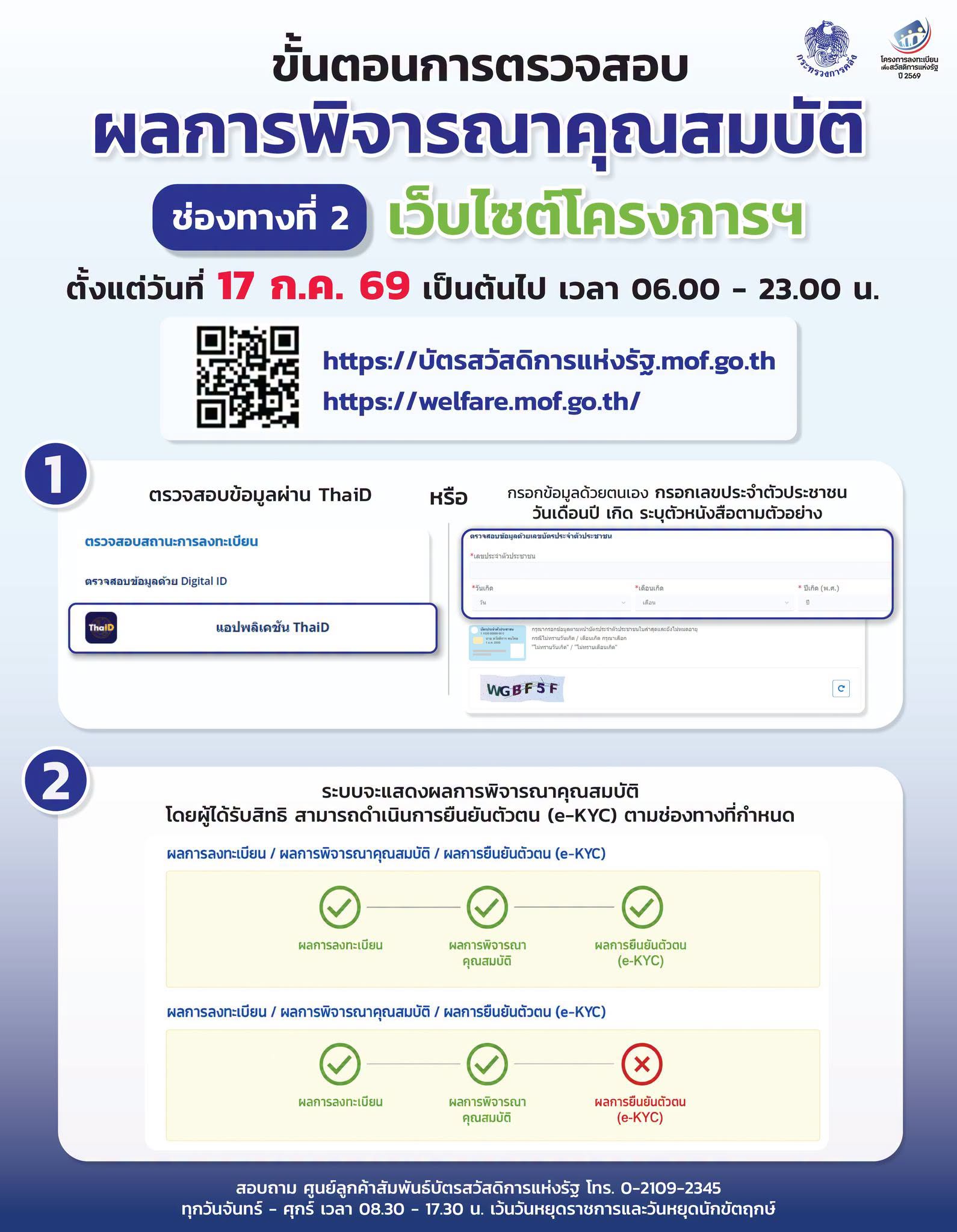 ขั้นตอนเช็กผลบัตรสวัสดิการแห่งรัฐ