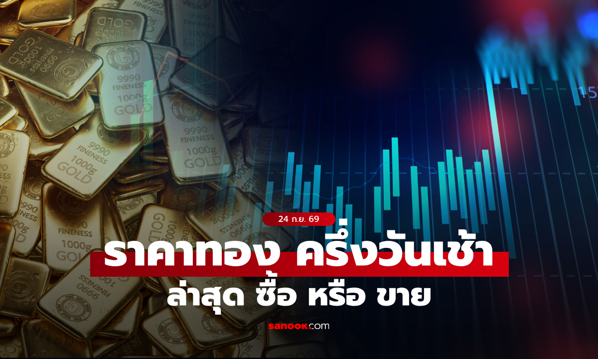 ราคาทองคําวันนี้ ครึ่งวันเช้า 24/9/69 ปรับลงหนัก สรุปราคาทอง ล่าสุด