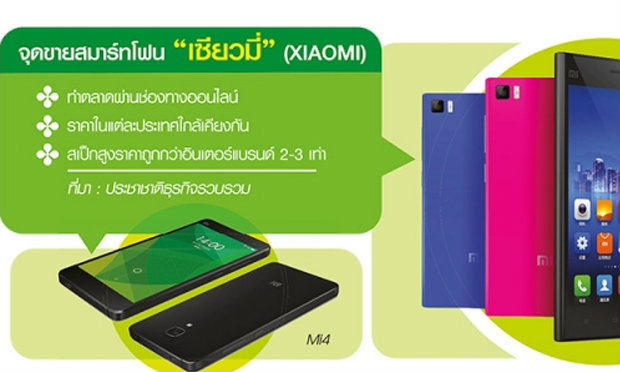 "เซียวมี่" ชิงเค้กสมาร์ทโฟนในไทย ส่ง3รุ่น"สเป็กสูง-ราคาถูก"ท้าชนอินเตอร์แบรนด์