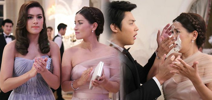 ศึกไฝว้งานเต้นรำ "คิม" เกี่ยวขา "แอน" หน้าคะมำเค้ก ใน แอบรักออนไลน์