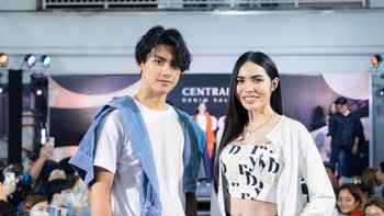 "โอม-ชาล็อต" อวดลุคสุดเท่สาวกสายยีนส์ ในงาน Central Denim Sale