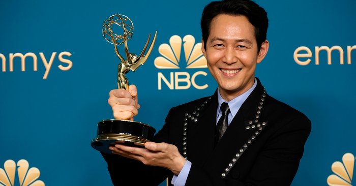 Squid Game’s Lee Jung Jae is the first Asian actor.  He wins the male lead role at the 2022 Emmy Awards.