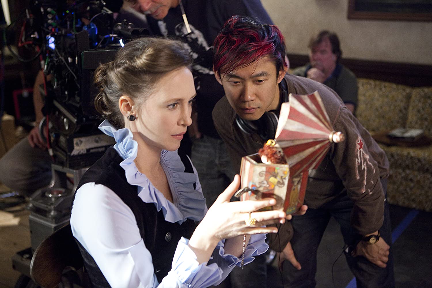 Vera Farmiga and James Wan in The Conjuring (2013)
